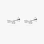 925 Silver Pave Bare Flatback Stud