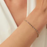 925 Silver Bezel Set Sapphire Tennis Bracelet