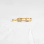 925 Sterling Silver Entwined Cubic Zirconia Band Ring - Image 3