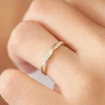 925 Silver Weaving Braid Eternity Diamond Ring - Image 7