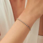 925 Silver Diamond and Sapphire Tennis Bracelet