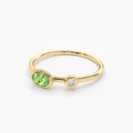 925 Silver Peridot and Diamond Ring - Image 7