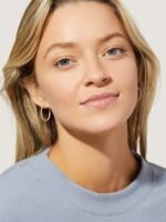 925 Silver Pave Hoop Earrings - Image 3