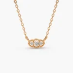 925 SilverArt Deco Trio Diamond Necklace - Image 5