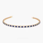 925 Silver Diamond and Sapphire Tennis Bracelet - Image 7