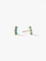 925 Silver Three Stone Stud Earrings - Image 5