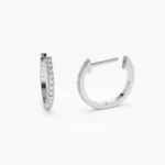 925 Silver Mini Diamond Huggies Earrings - Image 5