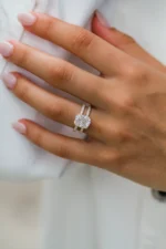 925 Silver 3.00Ct Cushion Cut Diamond Engagement Ring