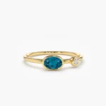 925 Silver London Blue Topaz and Diamond Ring - Image 4