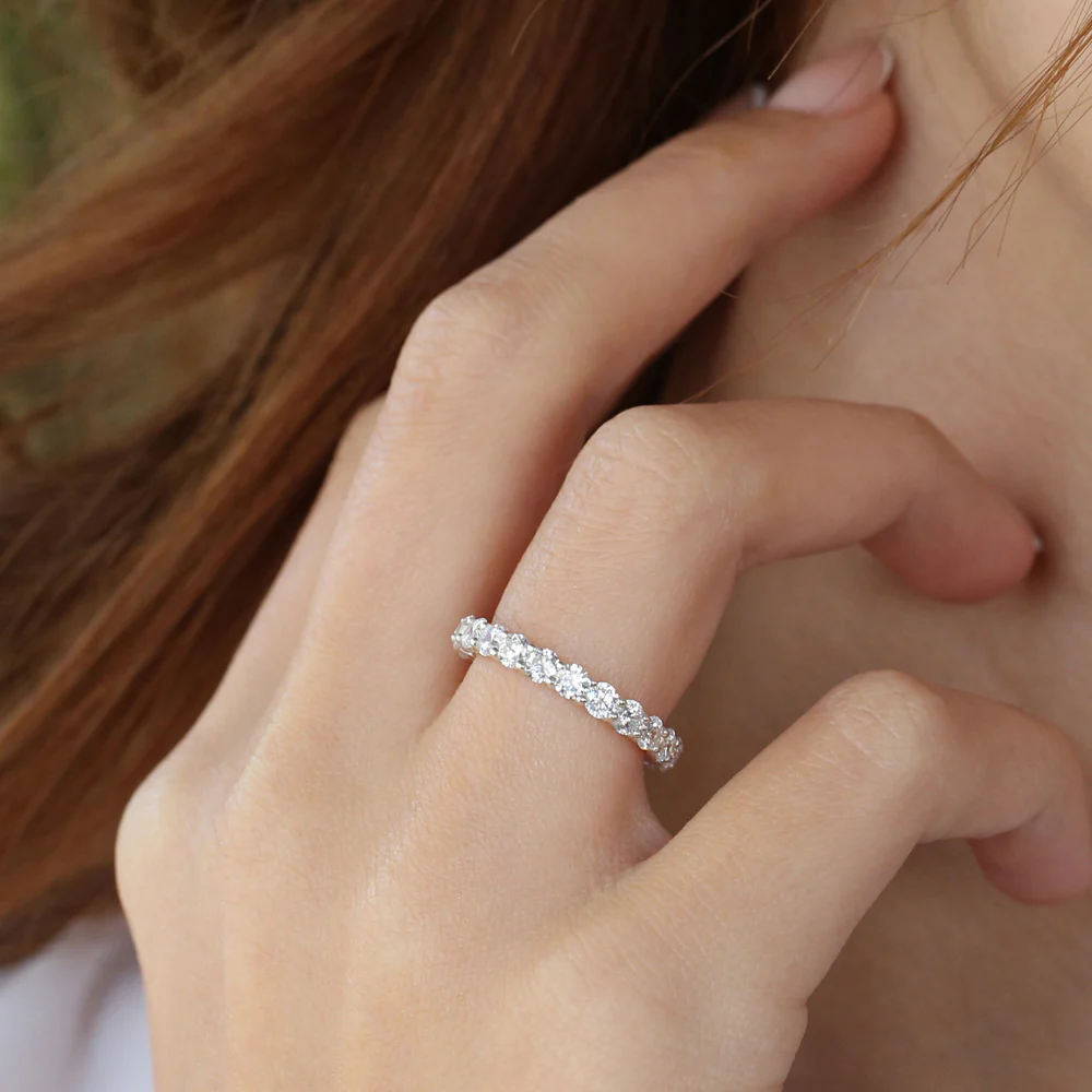 400548_52354011172243158a0601a5b2b5042cmv2.webp 925 Silver Full Eternity Diamond Ring - Image 1