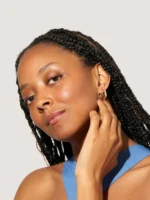 925 Silver Toda Medium Hoops - Image 6