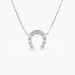 925 Silver Diamond Horseshoe Necklace - Image 3