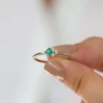 925 Silver Emerald and Diamond Ring - Image 3