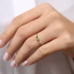 925 Silver Peridot and Diamond Ring - Image 5