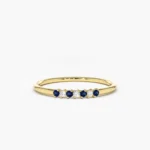 925 Silver Petite Sapphire and Diamond Ring