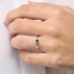 925 Silver London Blue Topaz and Diamond Ring - Image 3