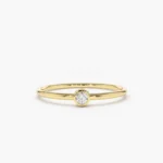 925 Silver Round Solitaire Diamond Ring - Image 3