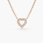 925 Silver Tiny Diamond Heart Necklace - Image 7
