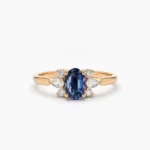 925 Silver Blue Diamond Ring - Image 5