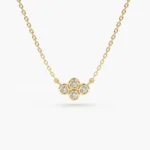 925 Silver Four Stone Diamond Cluster Necklace - Image 6