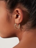 925 Silver Double Hoop Earrings - Image 2