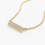 925 Silver Diamond Bar Necklace - Image 3
