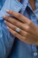 925 Silver 7.00Ct Oval Cut Diamond Engagement Ring