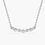 925 Silver Marquise and Round Diamond Necklace - Image 6
