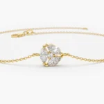 925 Silver Diamond Cluster Bracelet - Image 4