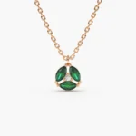 925 Marquise Emerald Cluster Necklace
