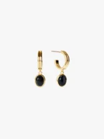 925 Silver Dobby black Hoops