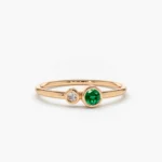 925 Silver Emerald and Diamond Ring - Image 5