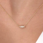 925 SilverArt Deco Trio Diamond Necklace