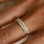 925 Silver Two Rows Marquise Diamond  Band - Image 4