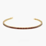 925 Silver Red Garnet Tennis Bracelet - Image 4