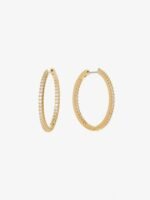 925 Silver Pave Hoop Earrings - Image 6