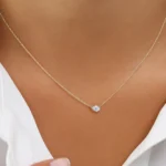 925 Silver Pear Shape Diamond Solitaire Necklace - Image 6