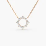 925 Silver Diamond Sun Circle Necklace - Image 6