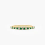 925 Silver Emerald and Diamond Eternity Ring - Image 3