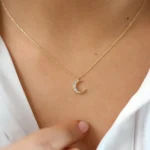 925 Silver Moon Diamond Necklace - Image 4