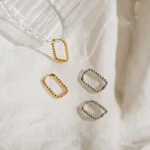 925 Silver Indiana Beaded Hoop Earrings - Image 5