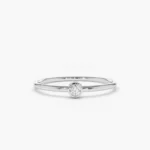 925 Silver Round Solitaire Diamond Ring - Image 4