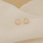 925 Silver Helen Diamond Sun Stud Earrings - Image 3