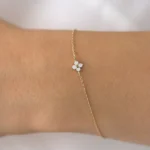 925 Silver Diamond Clover Bracelet - Image 2