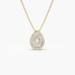 925 Silver Pear Shape Diamond Statement Necklace - Image 4