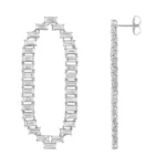 925 Silver O Diamond Earrings - Image 3