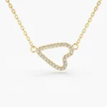 925 Silver Diamond Heart Necklace - Image 2