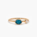 925 Silver London Blue Topaz and Diamond Ring - Image 5