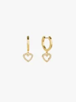 925 Silver Nina Heart Hoops - Image 6