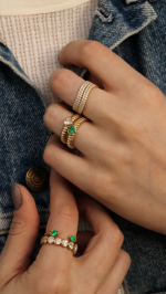 925 Silver Emerald Orbit Ring - Image 3